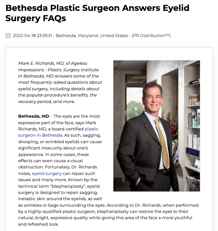 Bethesda Plastic Surgeon Answers Blepharoplasty FAQs